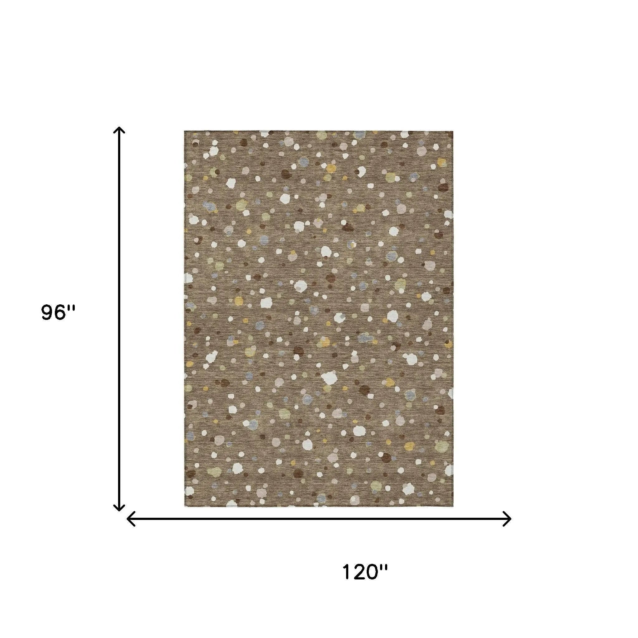8' X 10' Brown And Beige Geometric Washable Indoor Outdoor Area Rug Homeroots Outdoor