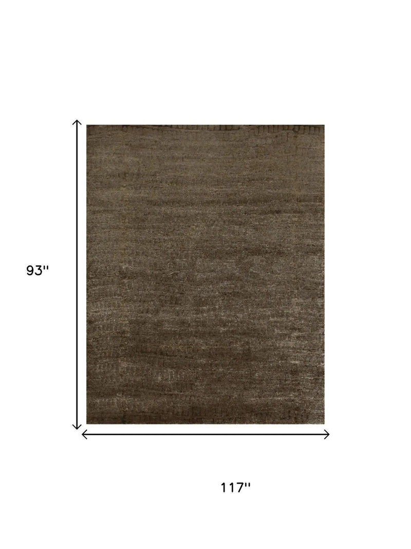 8' X 10' Brown And Black Abstract Hand Knotted Area Rug Homeroots Home Decor