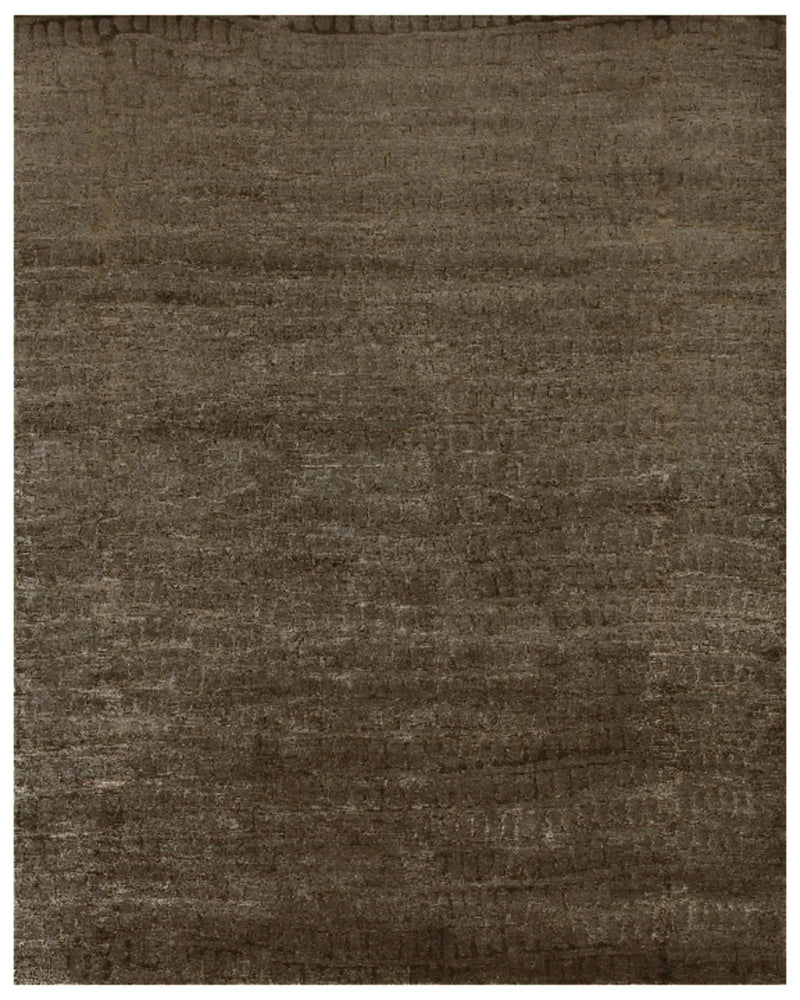 8' X 10' Brown And Black Abstract Hand Knotted Area Rug Homeroots Home Decor