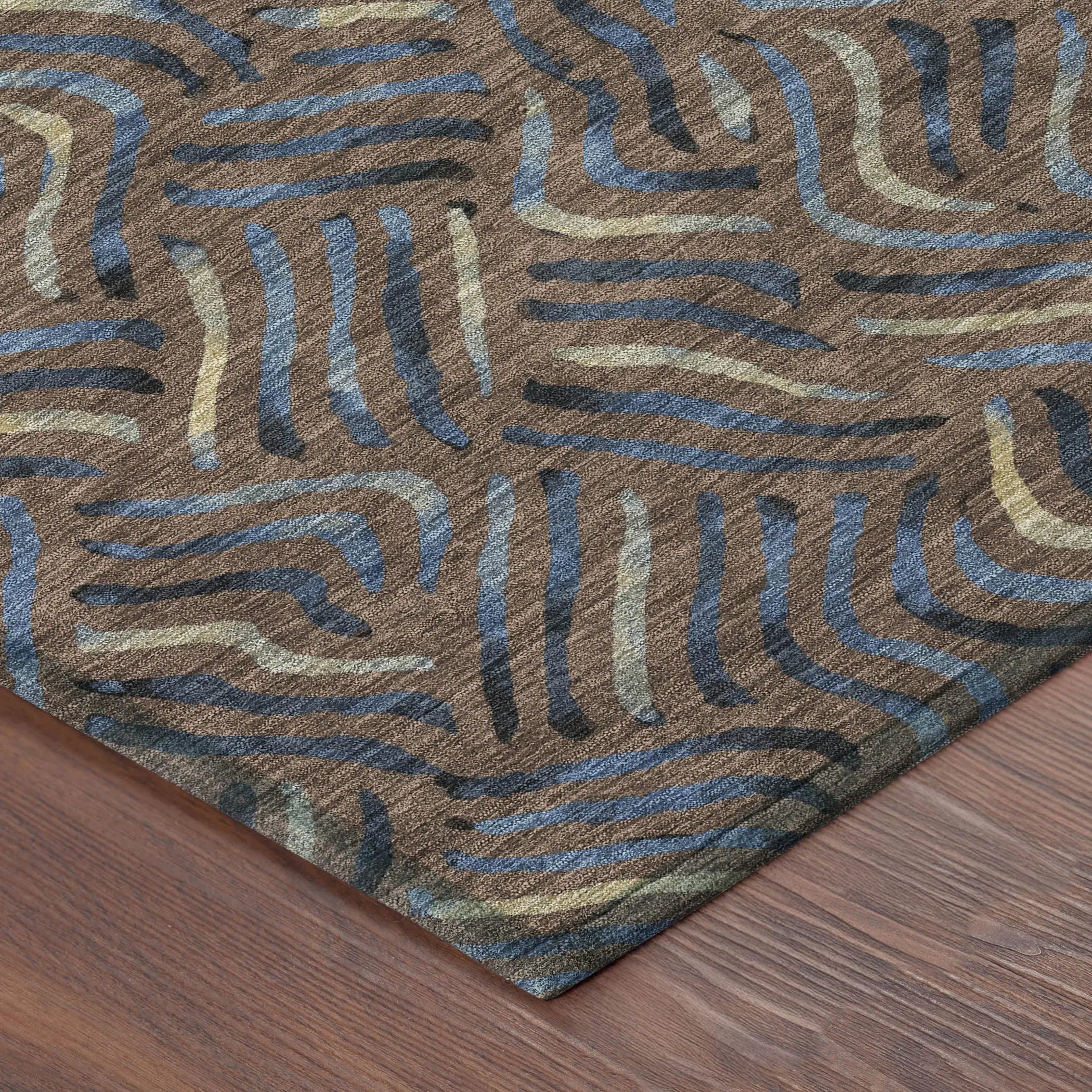 8' X 10' Brown And Black Abstract Washable Indoor Outdoor Area Rug Homeroots Outdoor