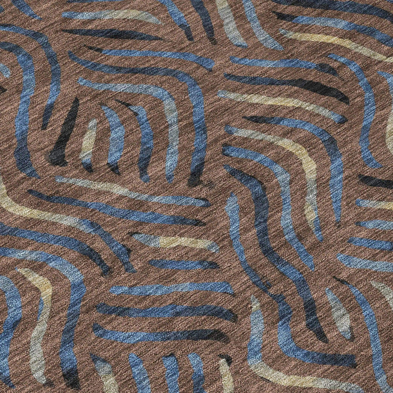 8' X 10' Brown And Black Abstract Washable Indoor Outdoor Area Rug Homeroots Outdoor