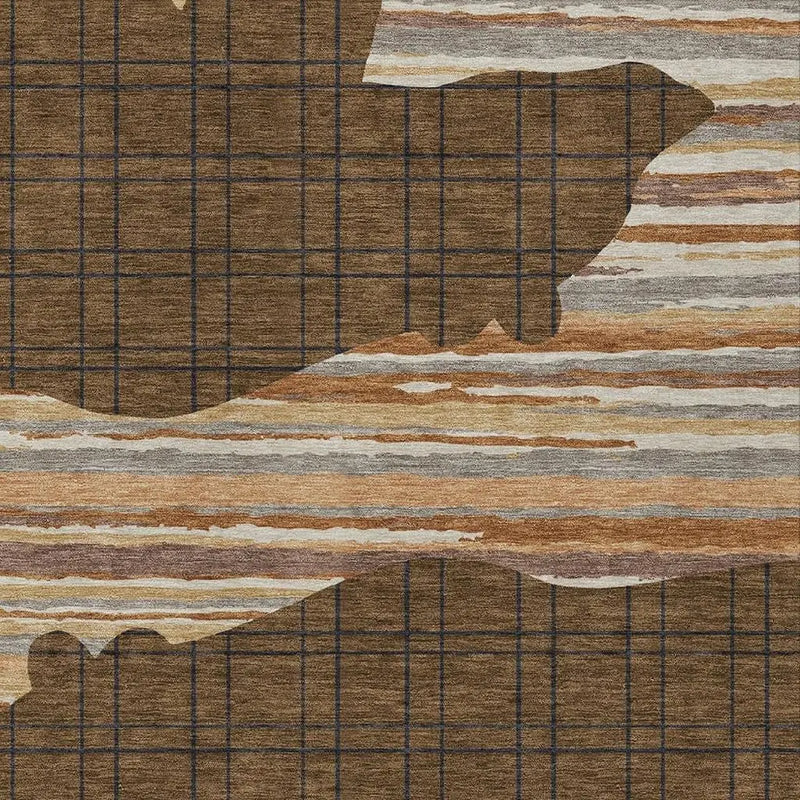 8' X 10' Brown And Black Abstract Washable Indoor Outdoor Area Rug Homeroots Outdoor