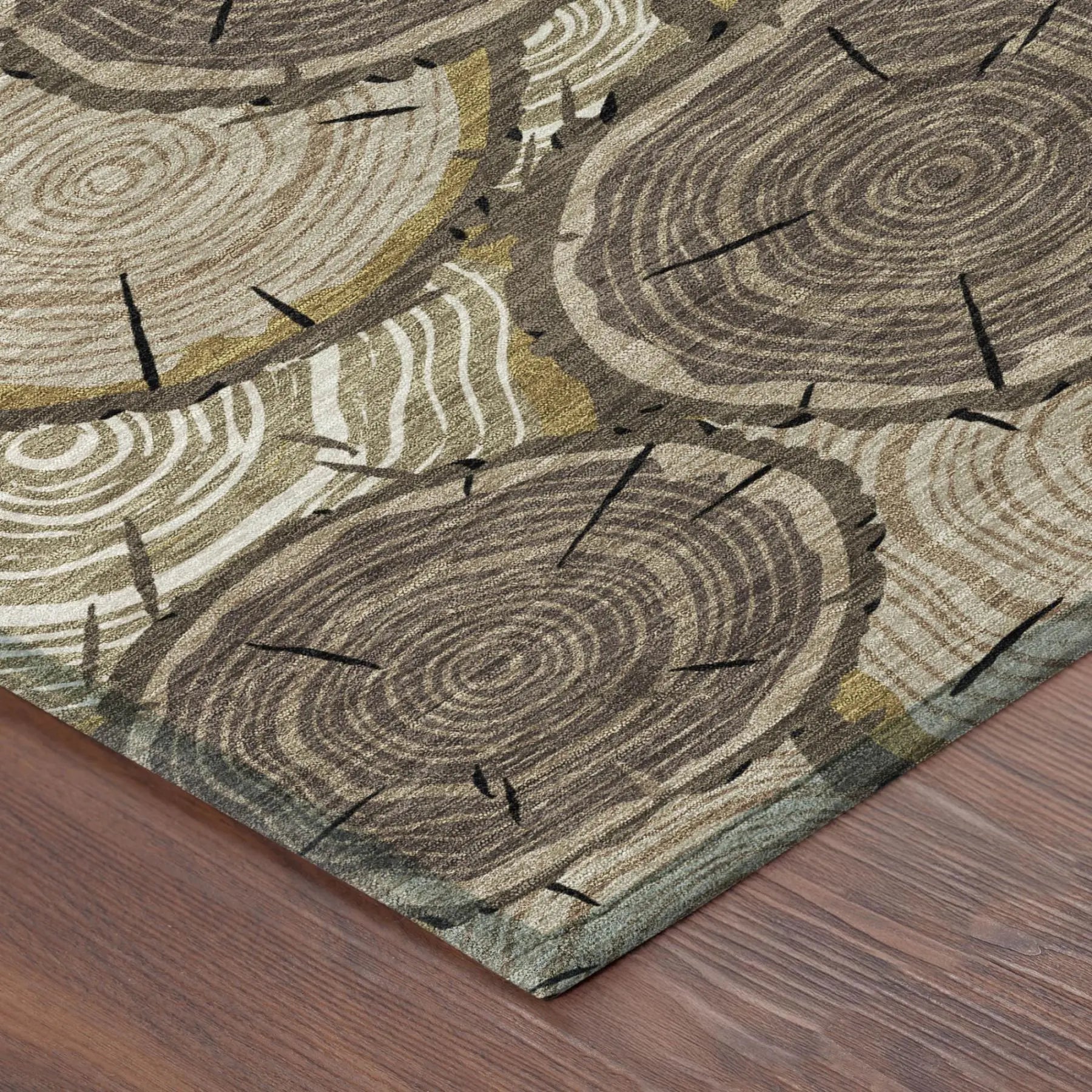 8' X 10' Brown And Chocolate Faux Bois Washable Indoor Outdoor Area Rug Homeroots Outdoor