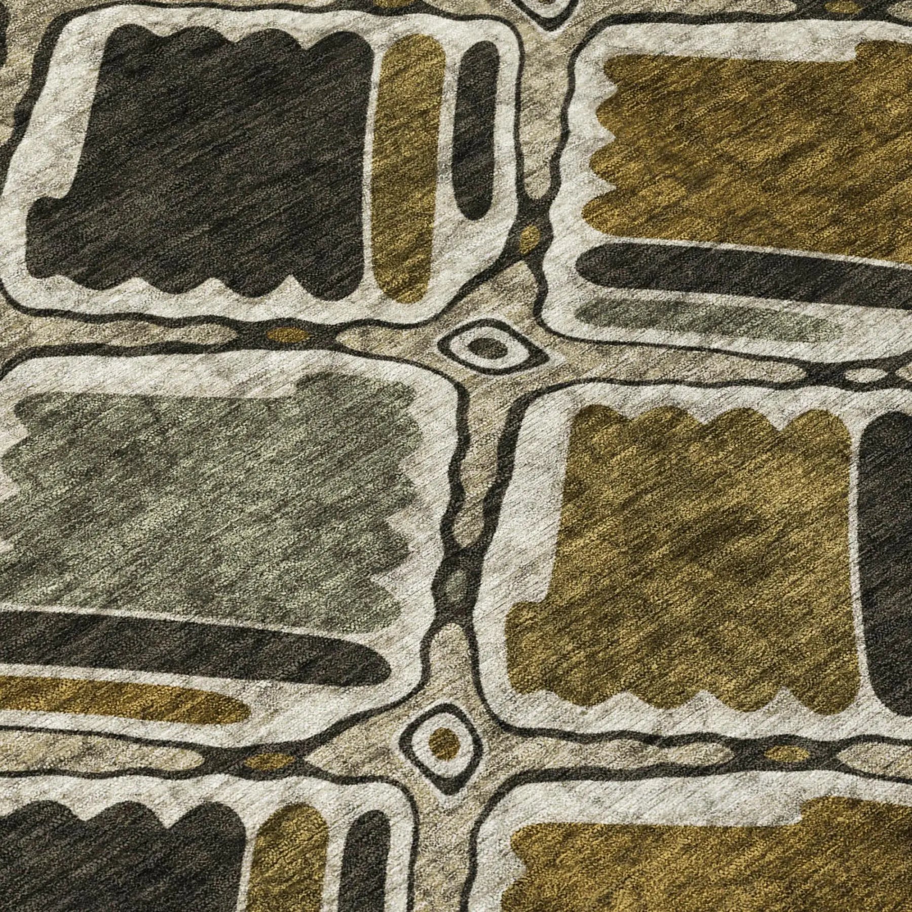 8' X 10' Brown And Chocolate Geometric Washable Indoor Outdoor Area Rug Homeroots Outdoor