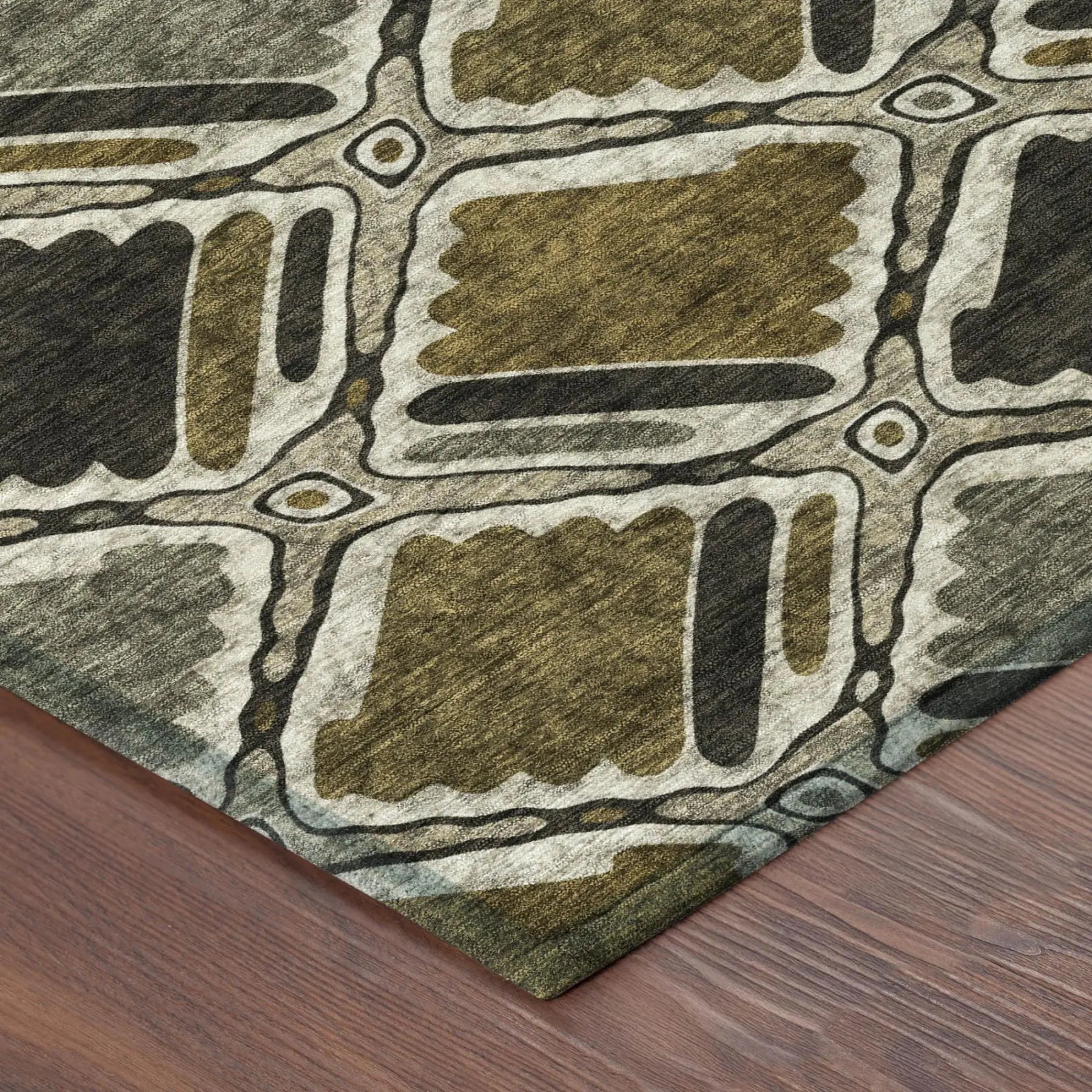 8' X 10' Brown And Chocolate Geometric Washable Indoor Outdoor Area Rug Homeroots Outdoor