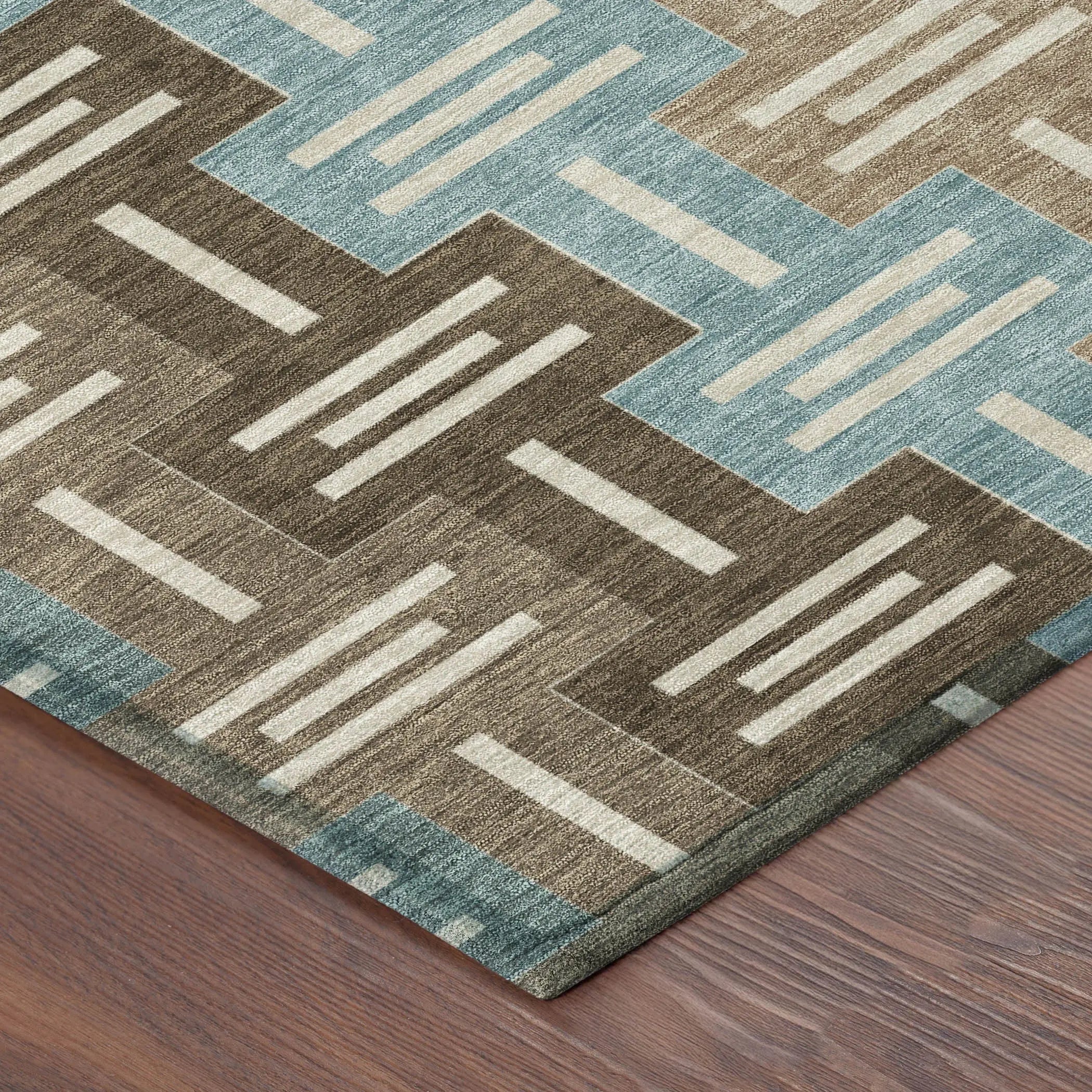 8' X 10' Brown And Chocolate Geometric Washable Indoor Outdoor Area Rug Homeroots Outdoor