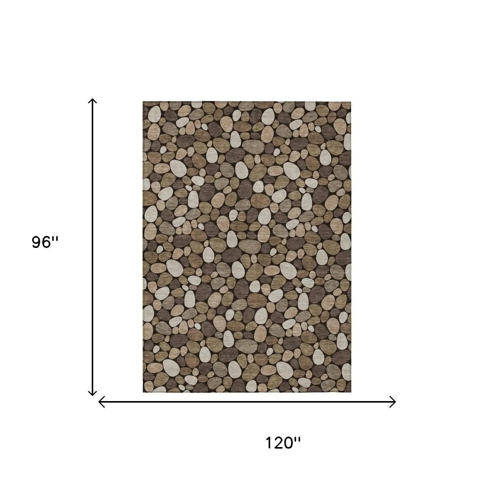 8' X 10' Brown And Chocolate Geometric Washable Indoor Outdoor Area Rug Homeroots Outdoor