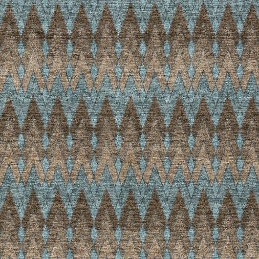 8' X 10' Brown And Chocolate Geometric Washable Indoor Outdoor Area Rug Homeroots Outdoor