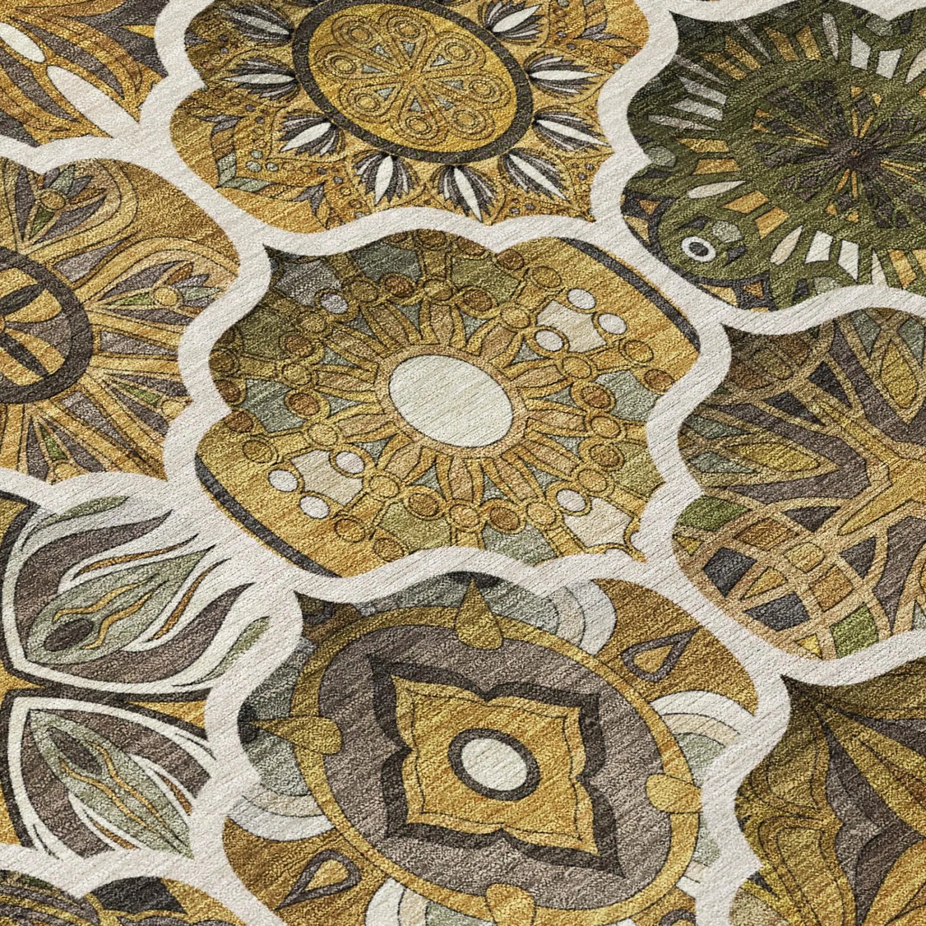 8' X 10' Brown And Chocolate Ogee Washable Indoor Outdoor Area Rug Homeroots Outdoor