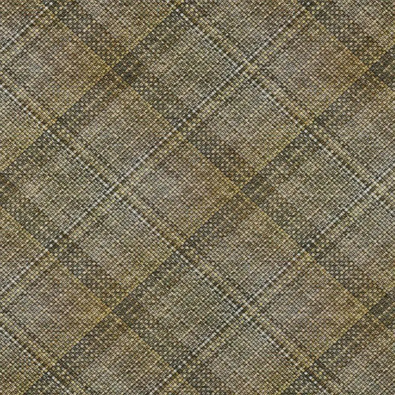 8' X 10' Brown And Gold Plaid Washable Indoor Outdoor Area Rug Homeroots Outdoor