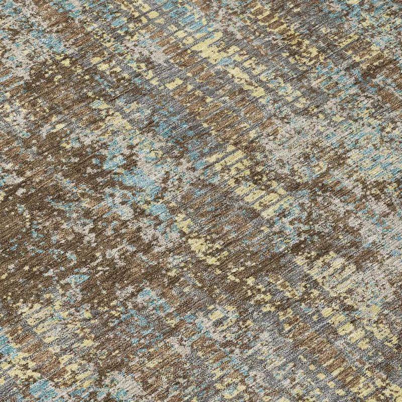8' X 10' Brown And Graphite Abstract Washable Indoor Outdoor Area Rug Homeroots Outdoor
