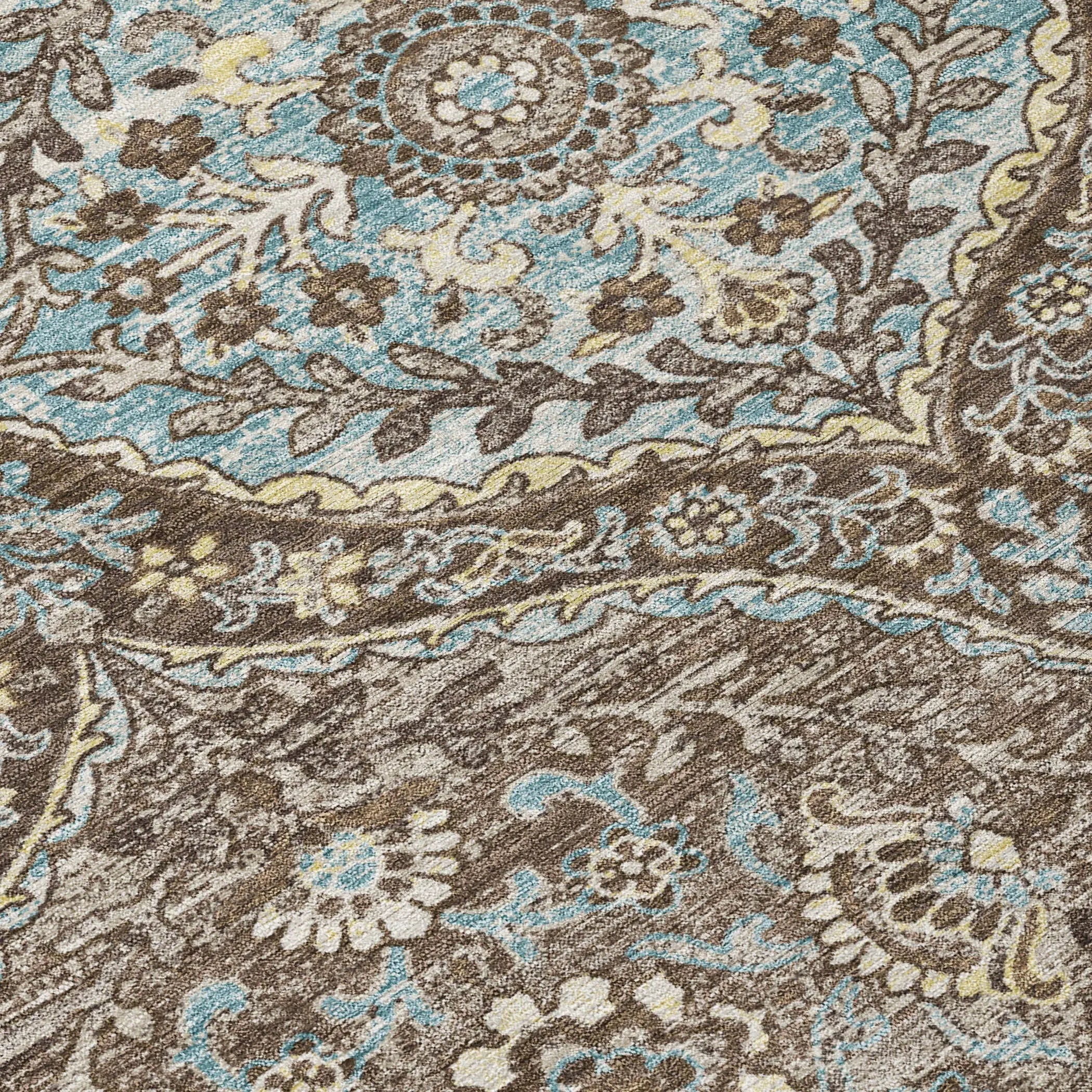 8' X 10' Brown And Graphite Ogee Washable Indoor Outdoor Area Rug Homeroots Outdoor