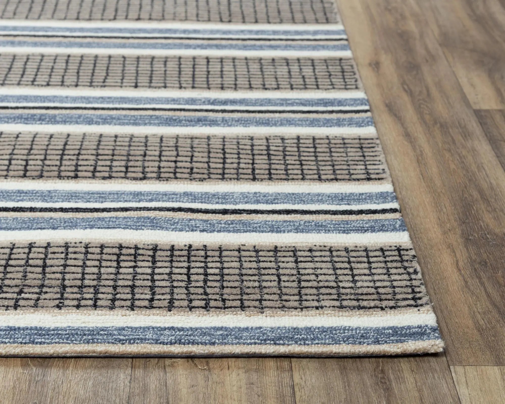 8' X 10' Brown And Gray Wool Striped Hand Tufted Area Rug Homeroots Home Decor