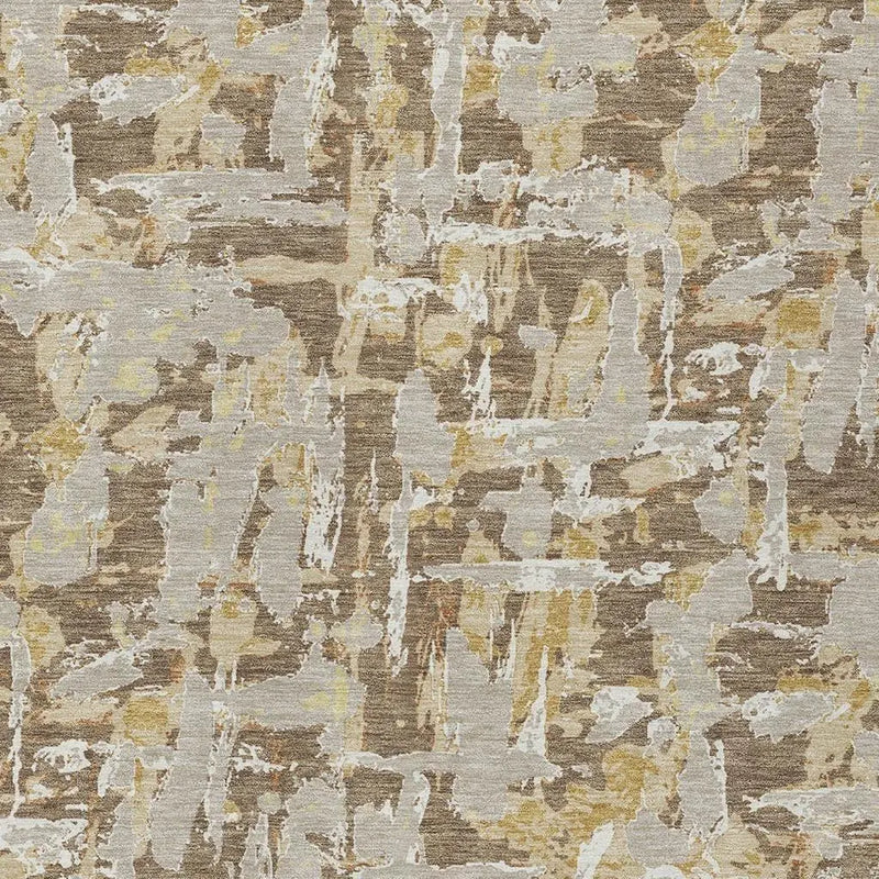 8' X 10' Brown And Ivory Abstract Washable Indoor Outdoor Area Rug Homeroots Outdoor
