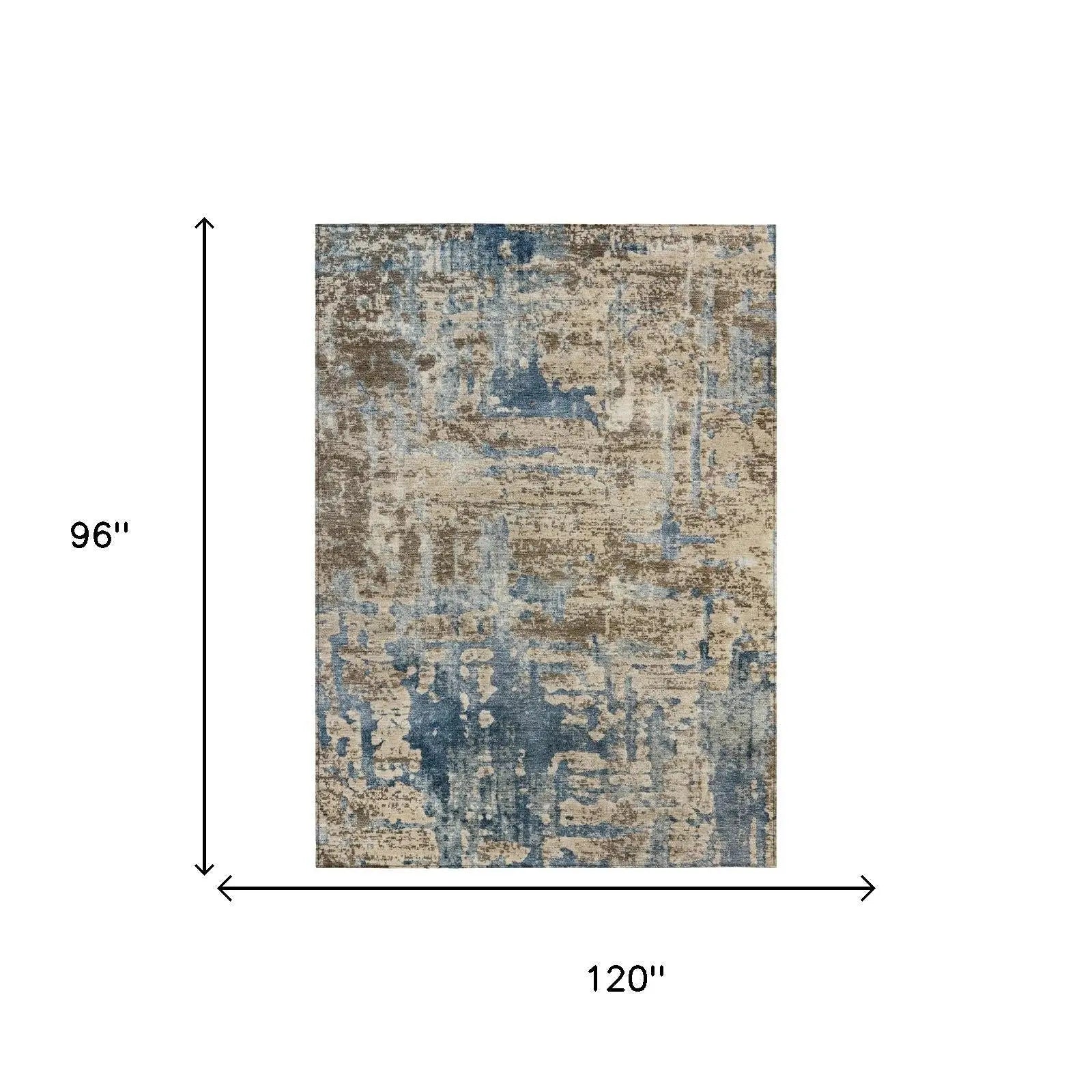 8' X 10' Brown And Khaki Abstract Washable Indoor Outdoor Area Rug Homeroots Outdoor