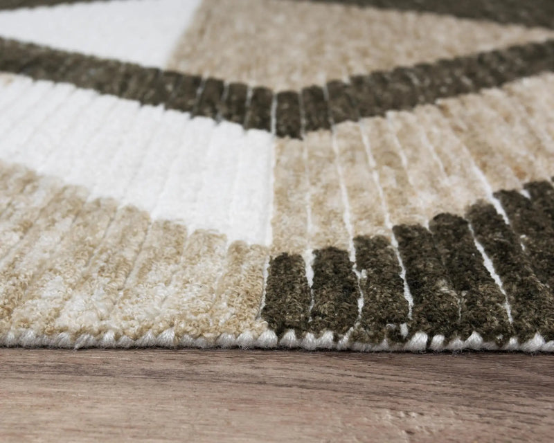 8' X 10' Brown And Natural Geometric Hand Tufted Area Rug Homeroots Home Decor