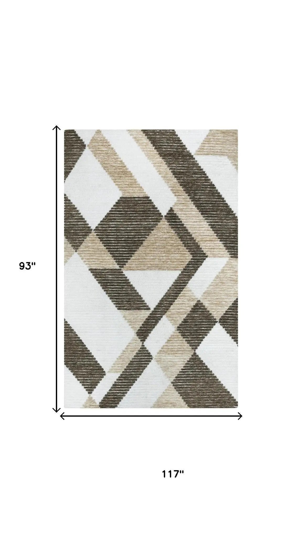 8' X 10' Brown And Natural Geometric Hand Tufted Area Rug Homeroots Home Decor