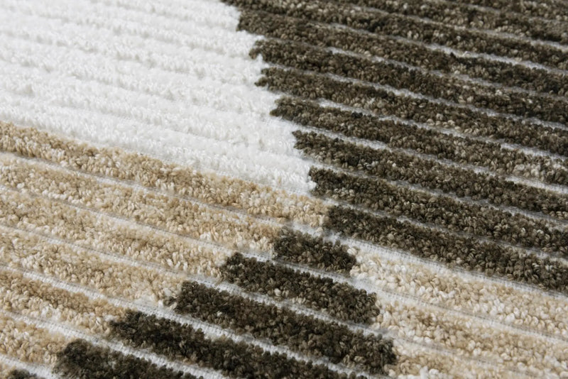 8' X 10' Brown And Natural Geometric Hand Tufted Area Rug Homeroots Home Decor