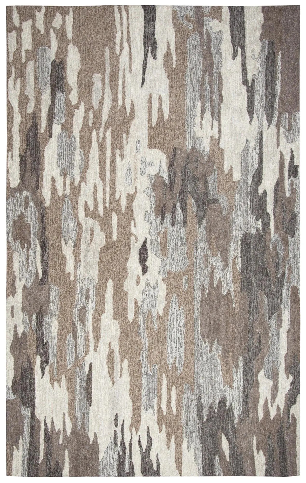 8' X 10' Brown And Natural Wool Abstract Hand Tufted Area Rug Homeroots Home Decor