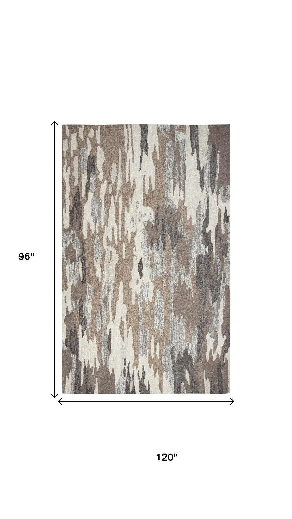 8' X 10' Brown And Natural Wool Abstract Hand Tufted Area Rug Homeroots Home Decor