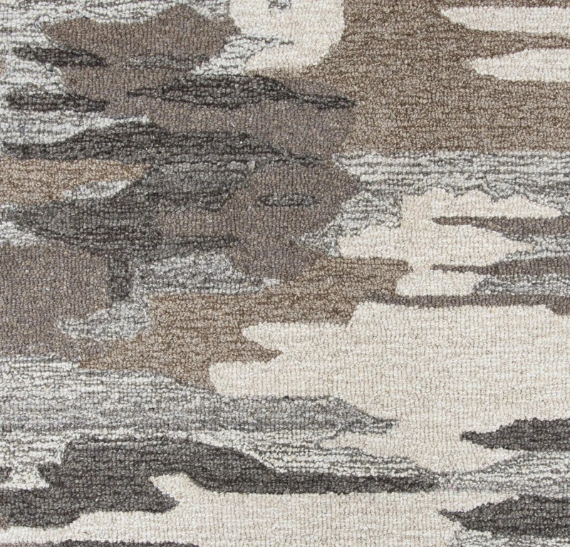 8' X 10' Brown And Natural Wool Abstract Hand Tufted Area Rug Homeroots Home Decor