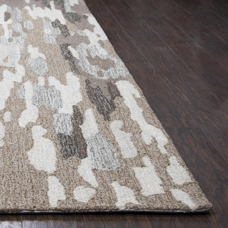 8' X 10' Brown And Natural Wool Abstract Hand Tufted Area Rug Homeroots Home Decor