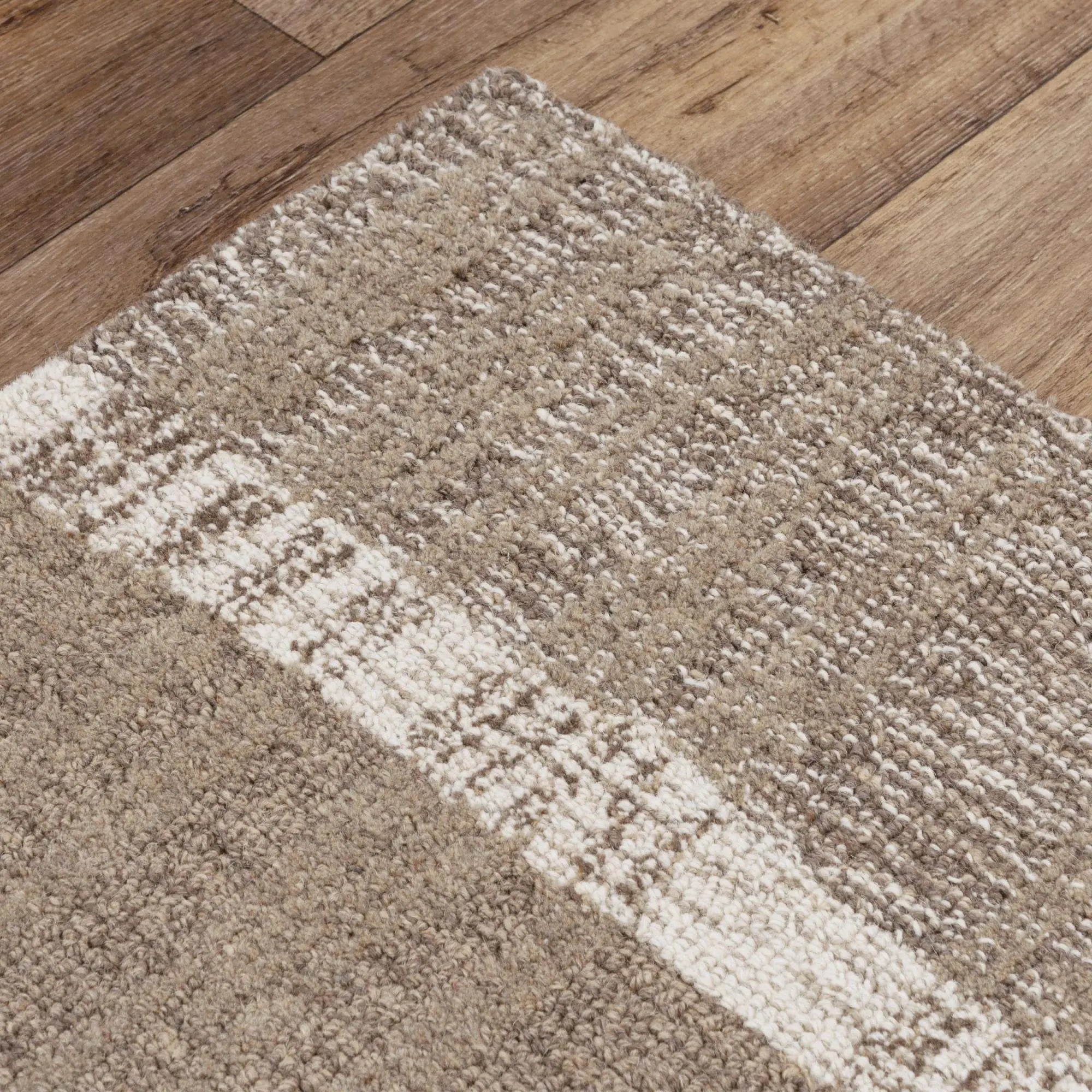 8' X 10' Brown And Natural Wool Striped Hand Tufted Area Rug Homeroots Home Decor