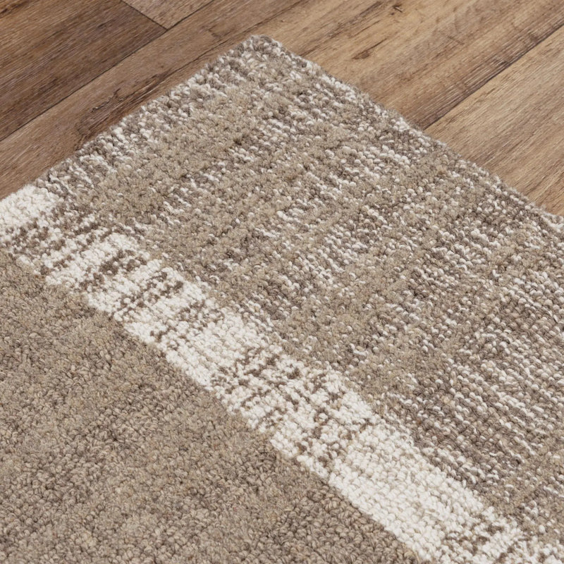 8' X 10' Brown And Natural Wool Striped Hand Tufted Area Rug Homeroots Home Decor