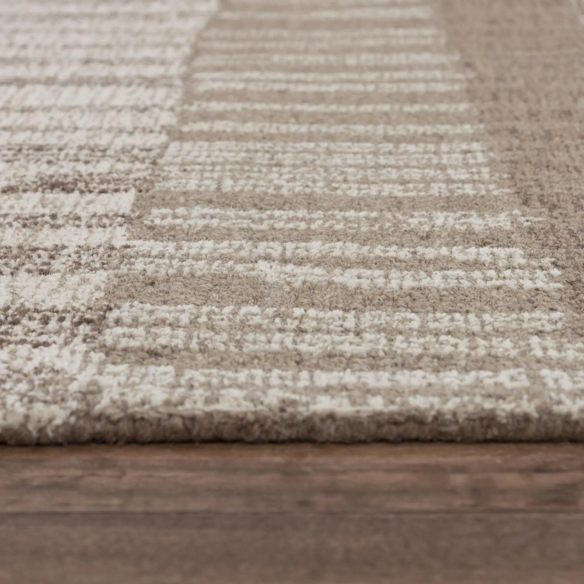 8' X 10' Brown And Natural Wool Striped Hand Tufted Area Rug Homeroots Home Decor