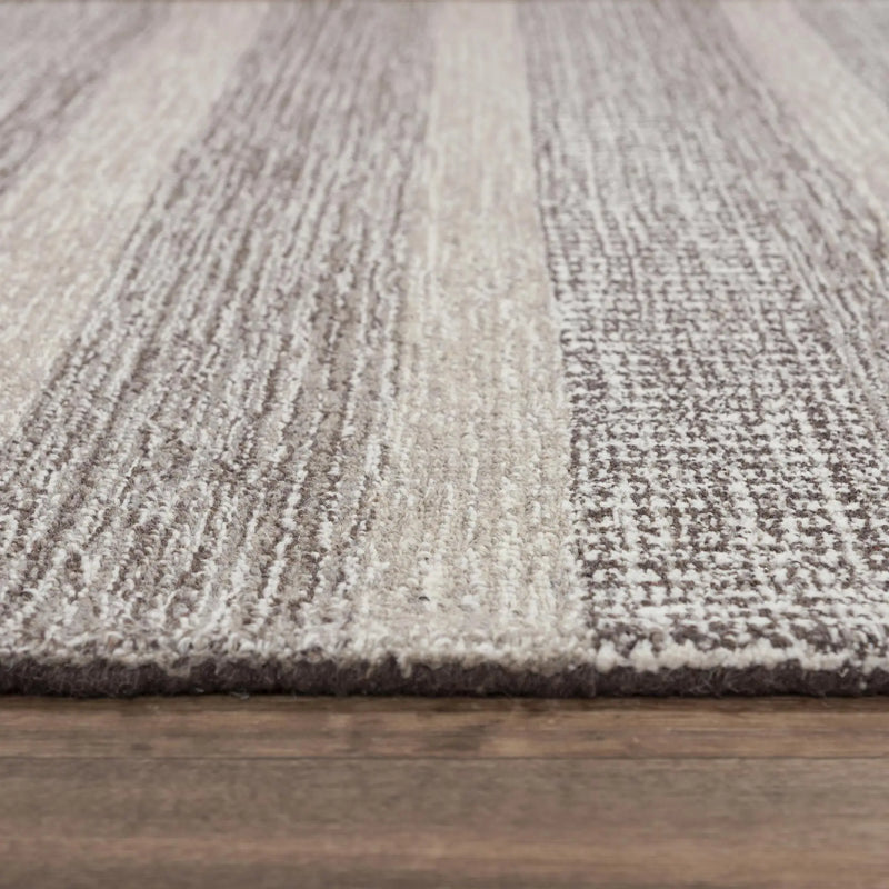 8' X 10' Brown And Natural Wool Striped Hand Tufted Area Rug Homeroots Home Decor