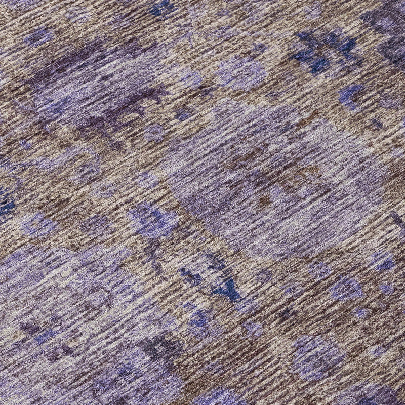 8' X 10' Brown And Plum Abstract Washable Indoor Outdoor Area Rug Homeroots Outdoor