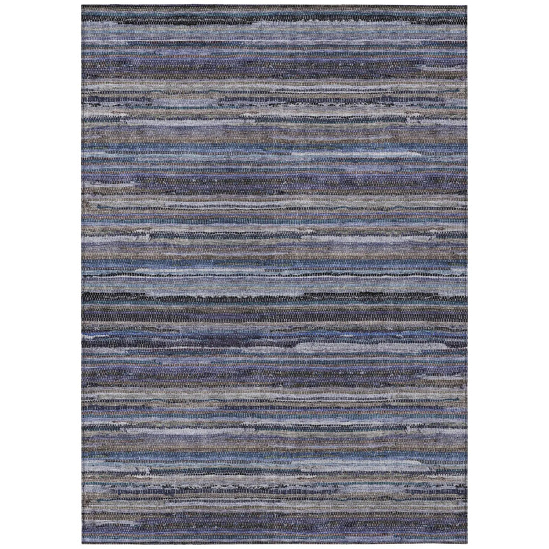 8' X 10' Brown And Plum Striped Washable Indoor Outdoor Area Rug Homeroots Outdoor
