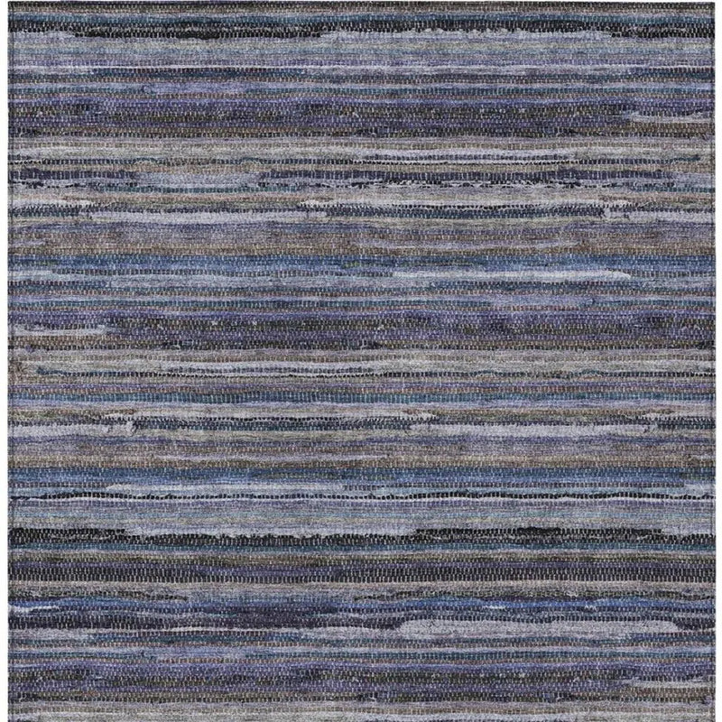 8' X 10' Brown And Plum Striped Washable Indoor Outdoor Area Rug Homeroots Outdoor