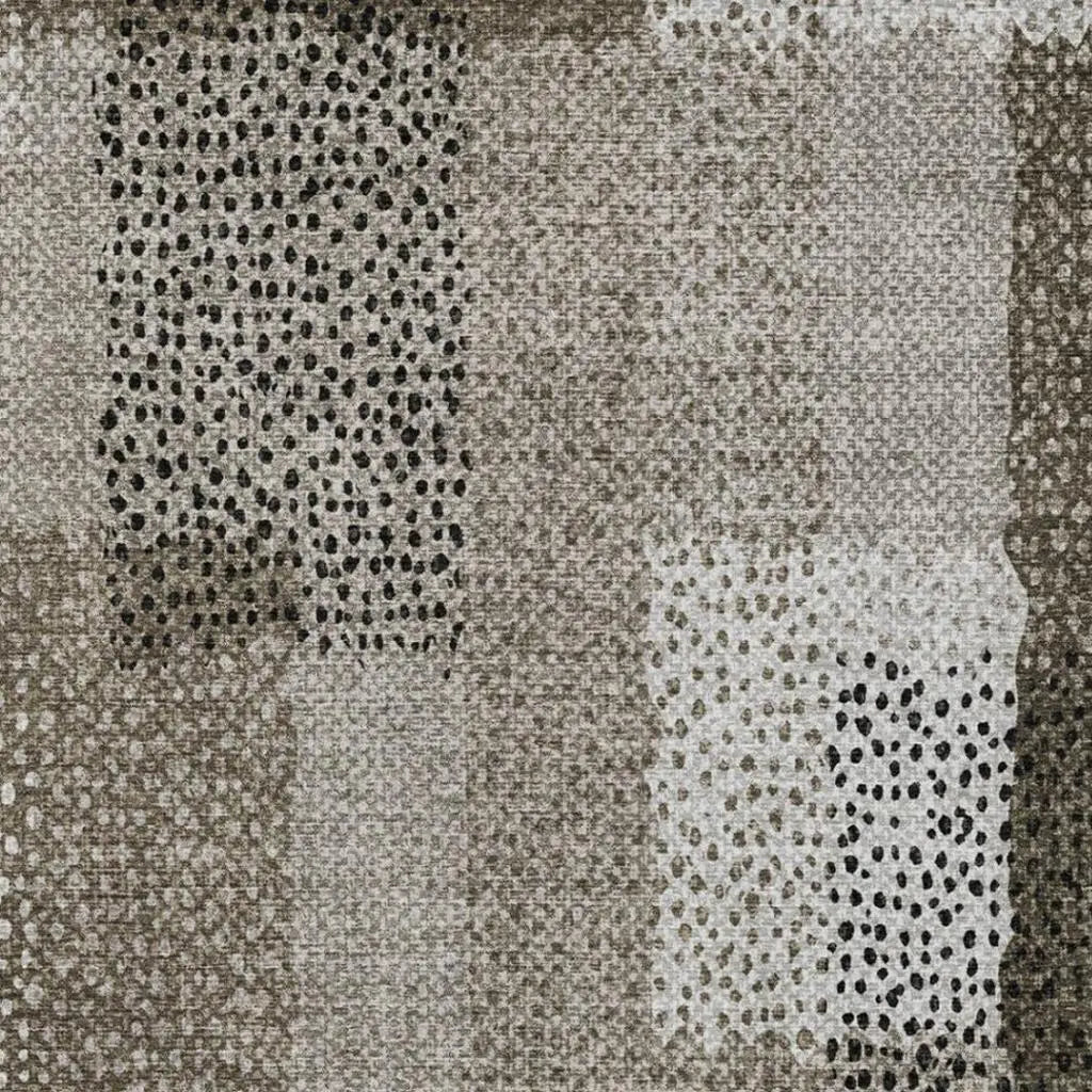 8' X 10' Brown And Silver Abstract Washable Indoor Outdoor Area Rug Homeroots Outdoor