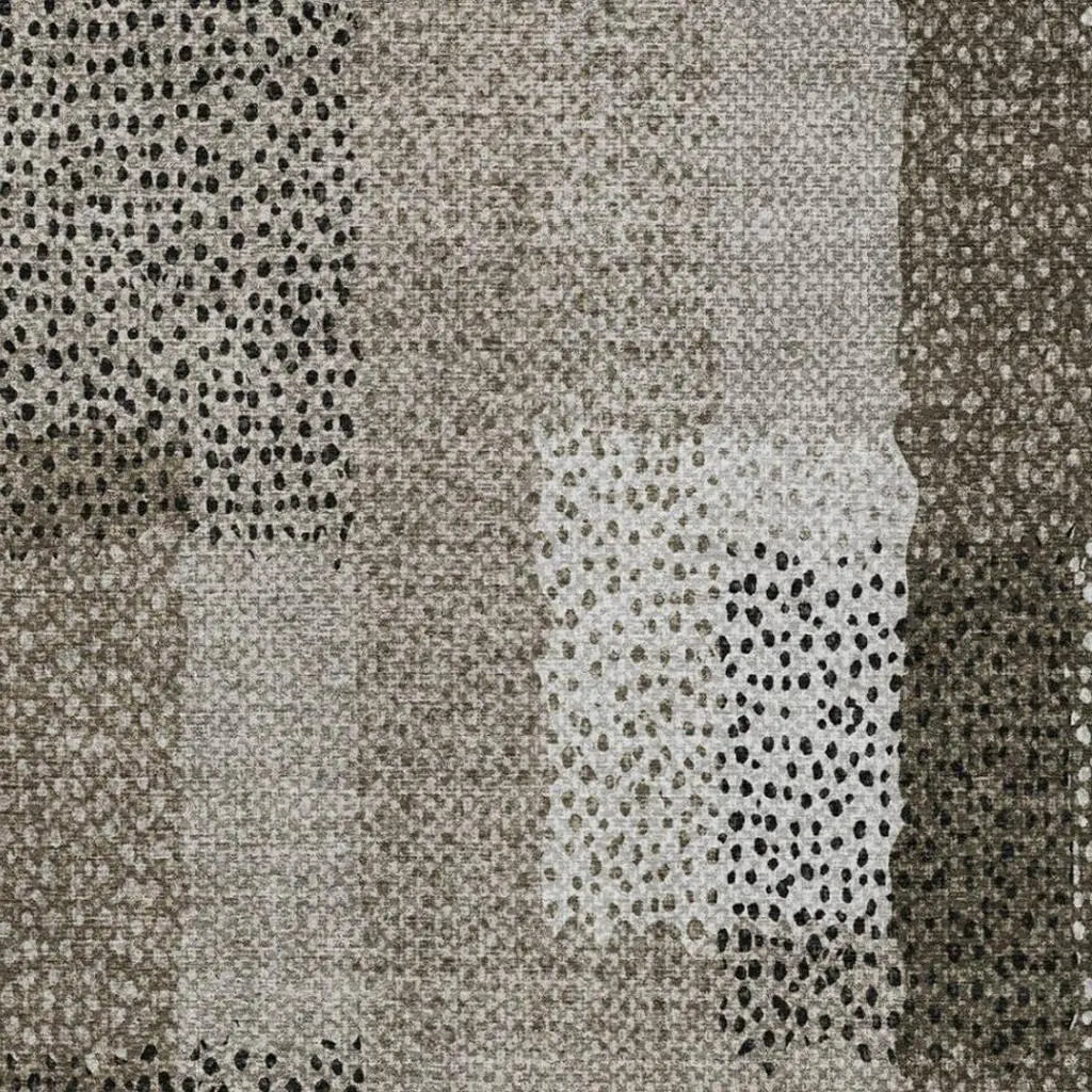 8' X 10' Brown And Silver Abstract Washable Indoor Outdoor Area Rug Homeroots Outdoor