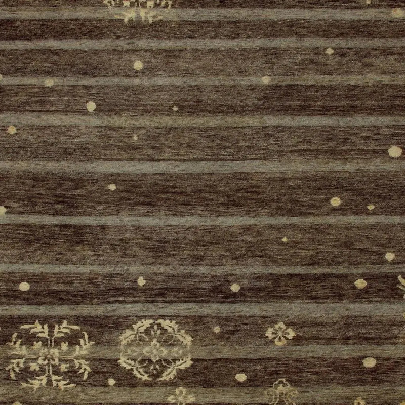 8' X 10' Brown And Tan Striped Hand Knotted Area Rug Homeroots Home Decor