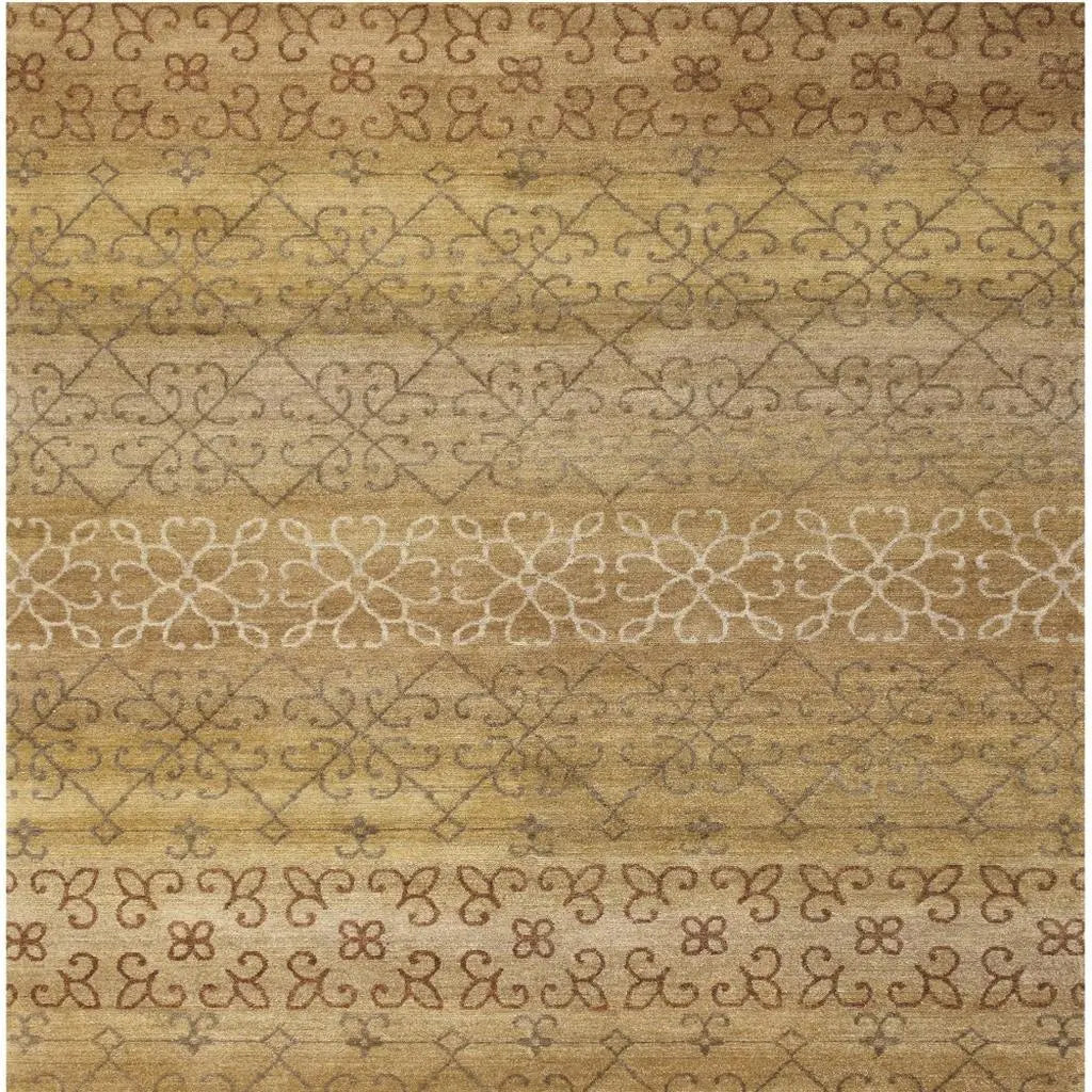 8' X 10' Brown And Tan Wool Geometric Hand Knotted Area Rug Homeroots Home Decor