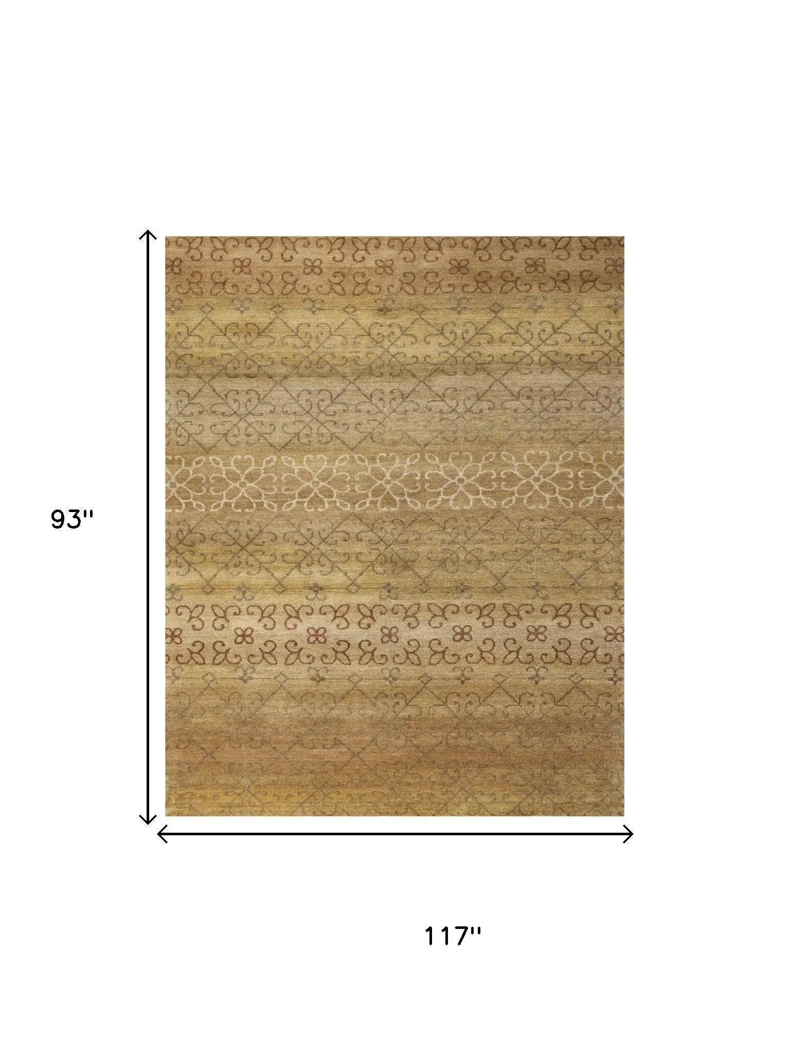 8' X 10' Brown And Tan Wool Geometric Hand Knotted Area Rug Homeroots Home Decor