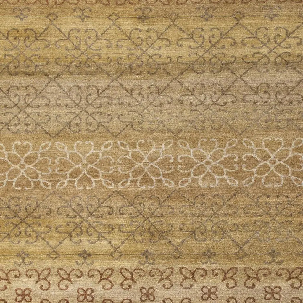 8' X 10' Brown And Tan Wool Geometric Hand Knotted Area Rug Homeroots Home Decor