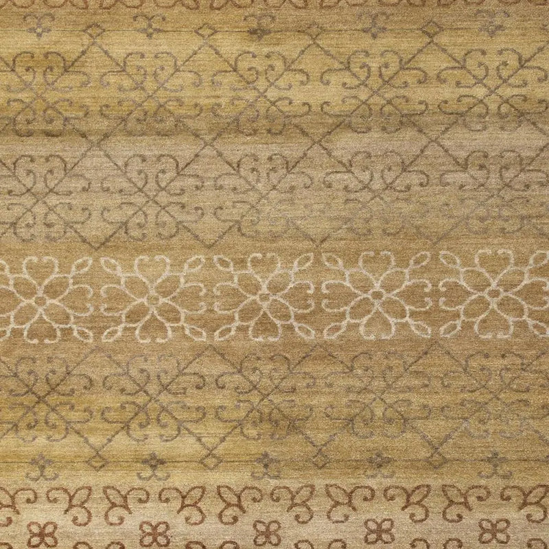8' X 10' Brown And Tan Wool Geometric Hand Knotted Area Rug Homeroots Home Decor