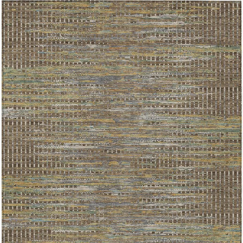 8' X 10' Brown And Taupe Abstract Washable Indoor Outdoor Area Rug Homeroots Outdoor