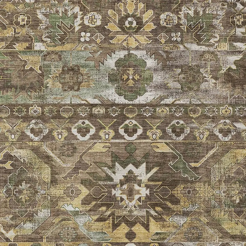 8' X 10' Brown And Taupe Cactus Washable Indoor Outdoor Area Rug Homeroots Outdoor