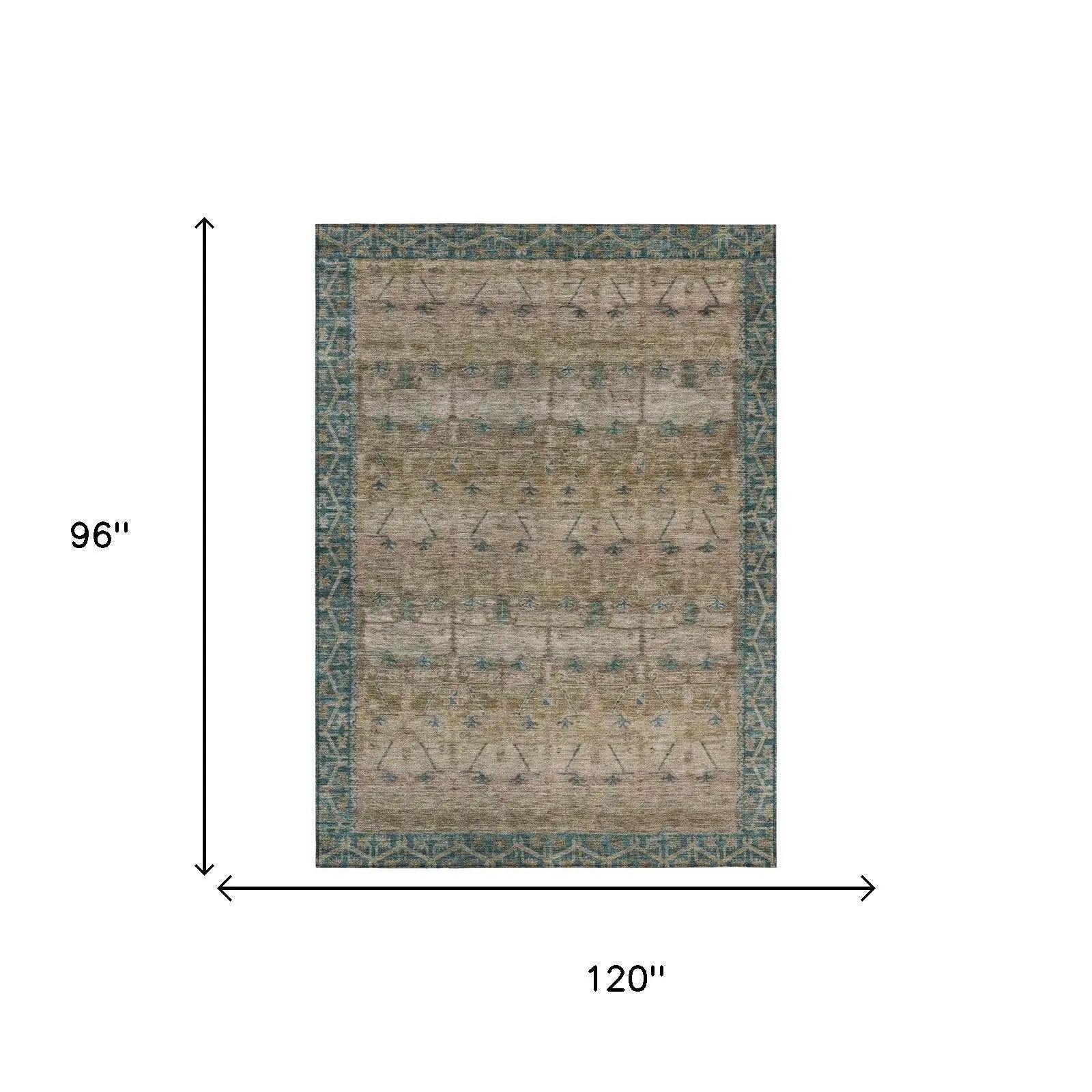 8' X 10' Brown And Taupe Tribal Washable Indoor Outdoor Area Rug Homeroots Outdoor