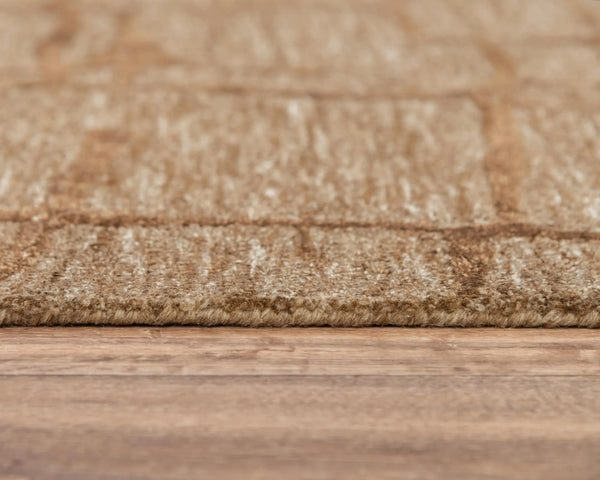 8' X 10' Brown Chocolate And Beige Wool Abstract Hand Tufted Area Rug Homeroots Home Decor