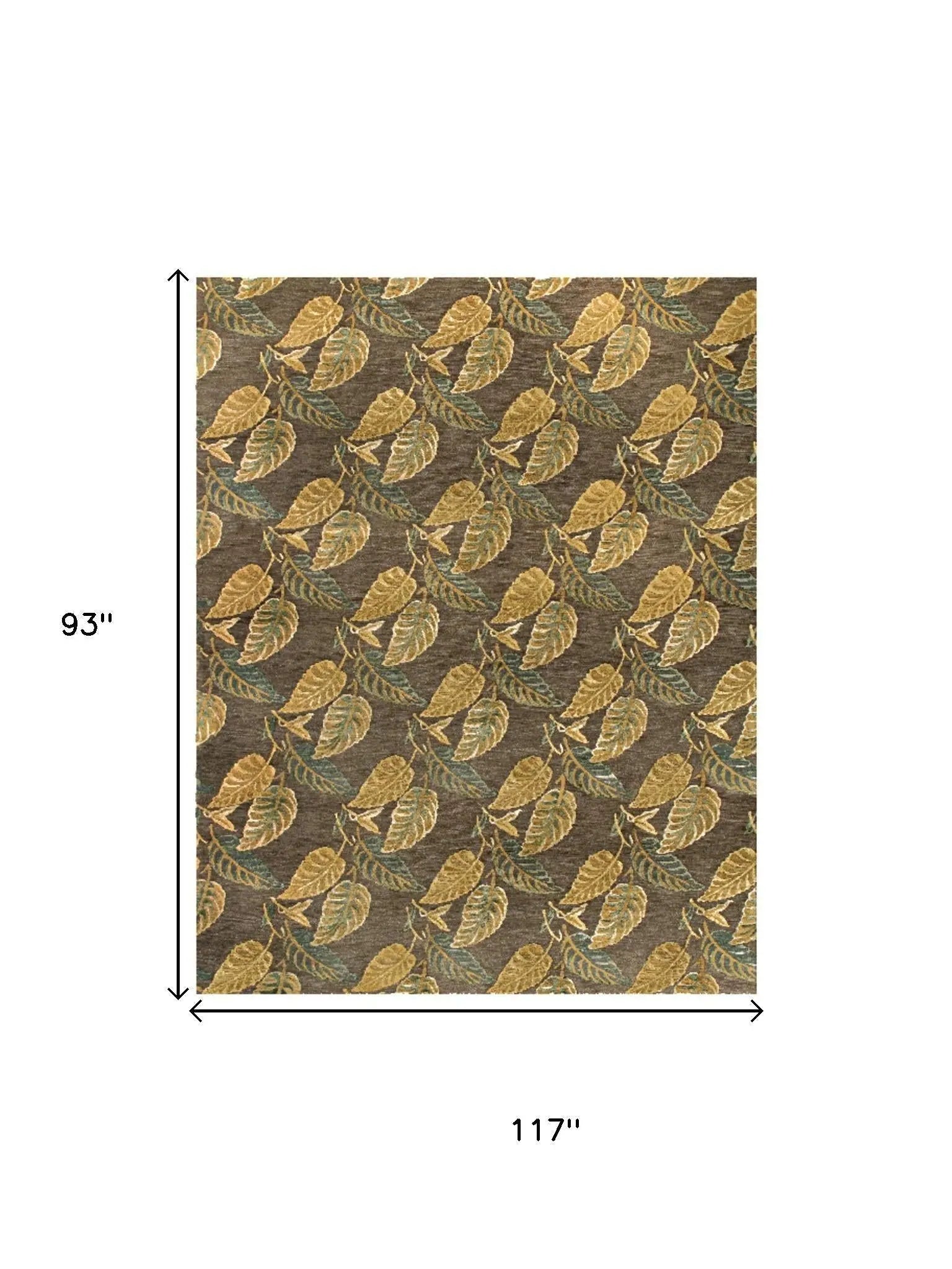 8' X 10' Brown Gold And Gray Floral Hand Knotted Area Rug Homeroots Home Decor