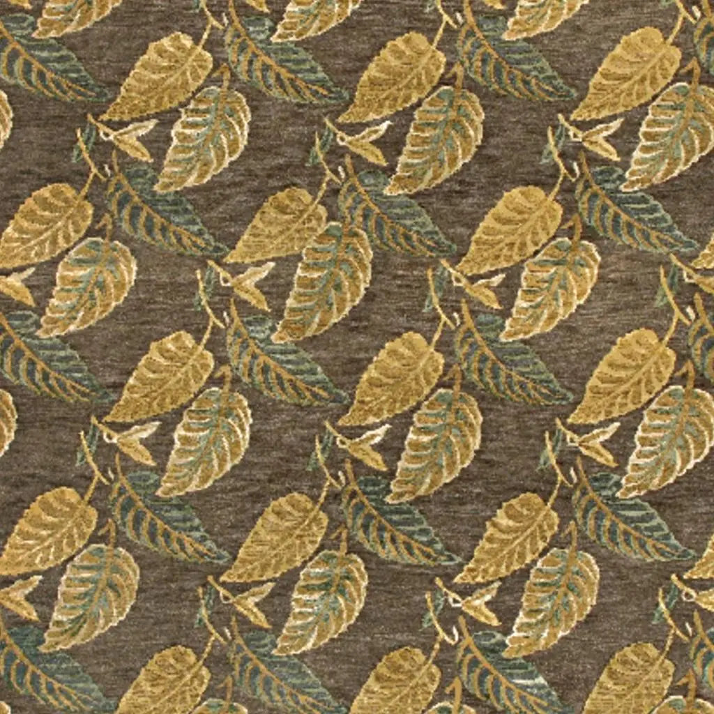 8' X 10' Brown Gold And Gray Floral Hand Knotted Area Rug Homeroots Home Decor