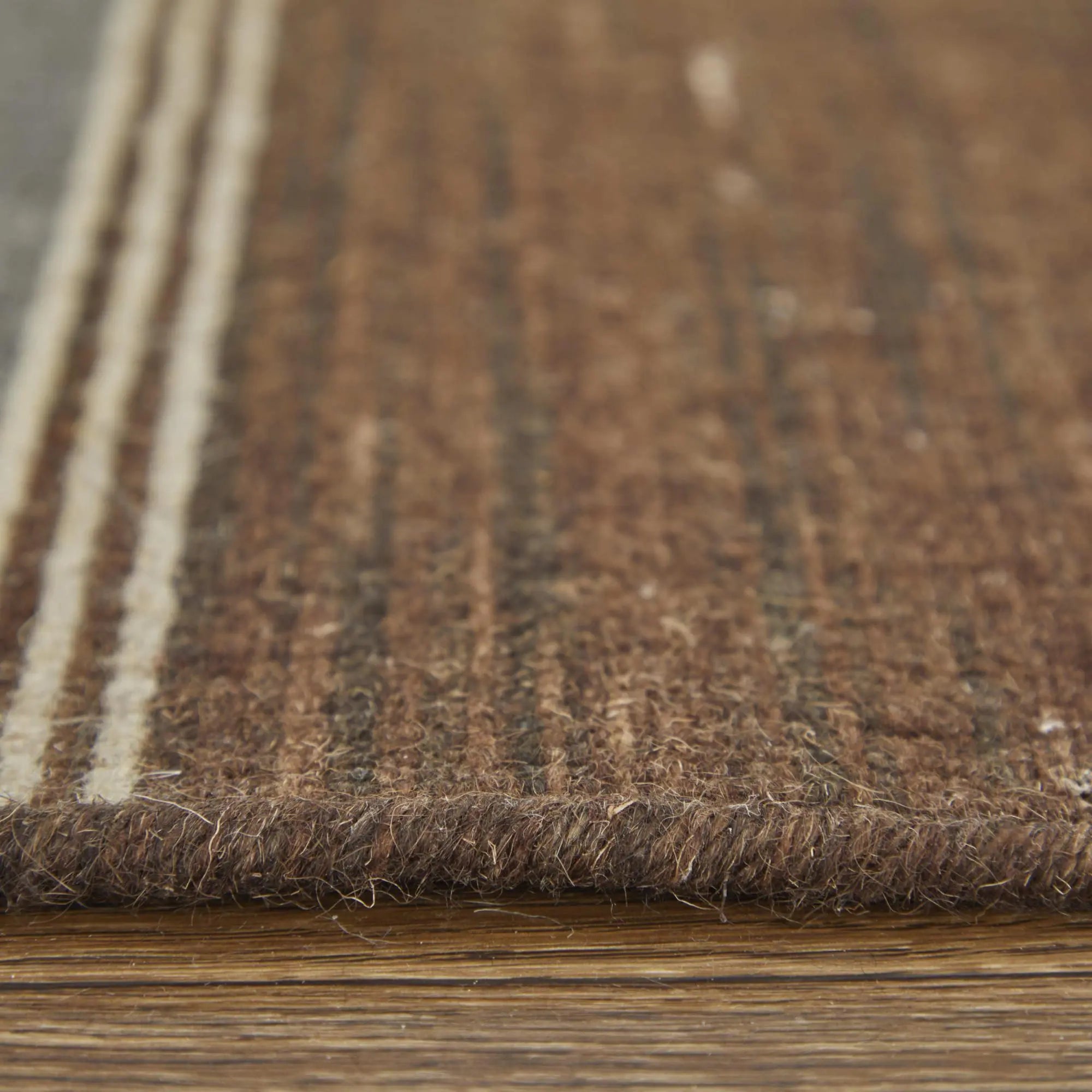 8' X 10' Brown Gray And Yellow Wool Striped Hand Knotted Area Rug Homeroots Home Decor