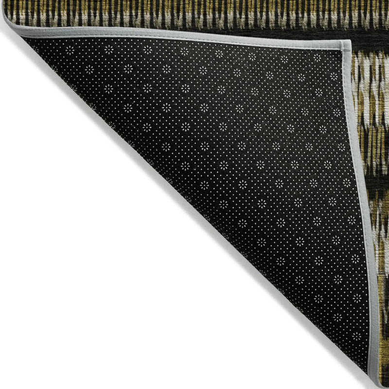 8' X 10' Brown Ivory And Black Striped Washable Indoor Outdoor Area Rug Homeroots Outdoor