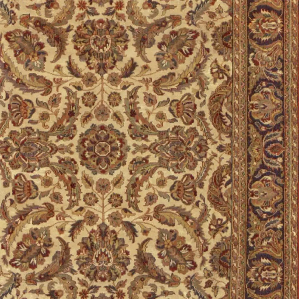 8' X 10' Brown Tan And Red Wool Oriental Hand Knotted Area Rug With Fringe Homeroots Home Decor