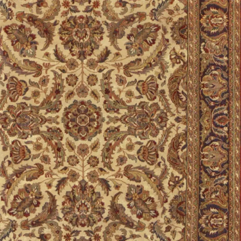 8' X 10' Brown Tan And Red Wool Oriental Hand Knotted Area Rug With Fringe Homeroots Home Decor